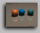 A BMRT Rendering of 3 Golf Balls